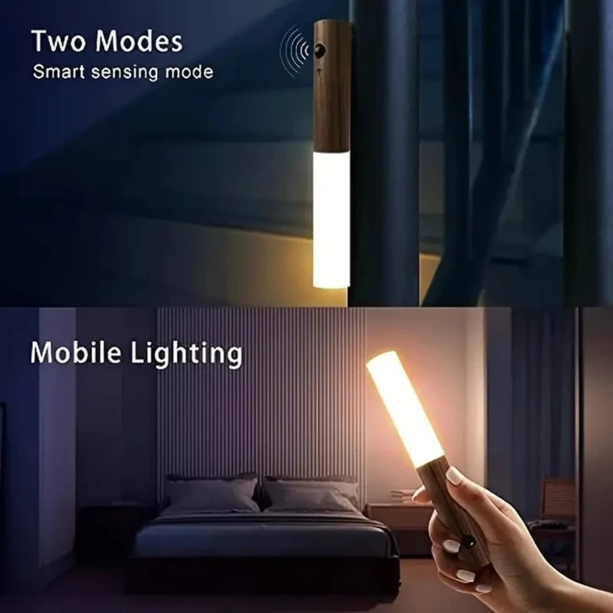 Rechargeable Magnetic Motion Sensor Night Light — Warm LED